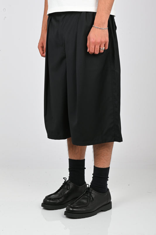 Checks 'Hakama' Shorts in Black Wool