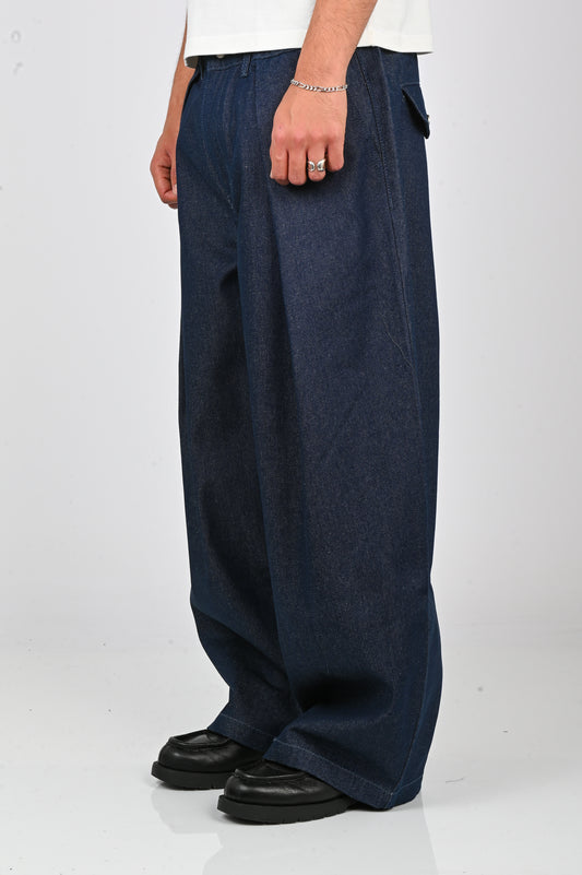 Checks 'Hakama' Pants in Indigo Denim