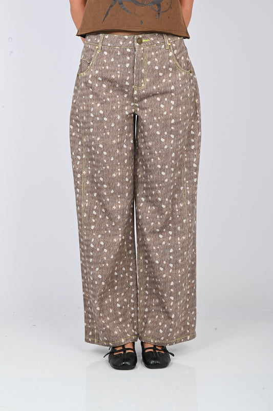 Arthur Straight Leg Jeans in Tan Spots