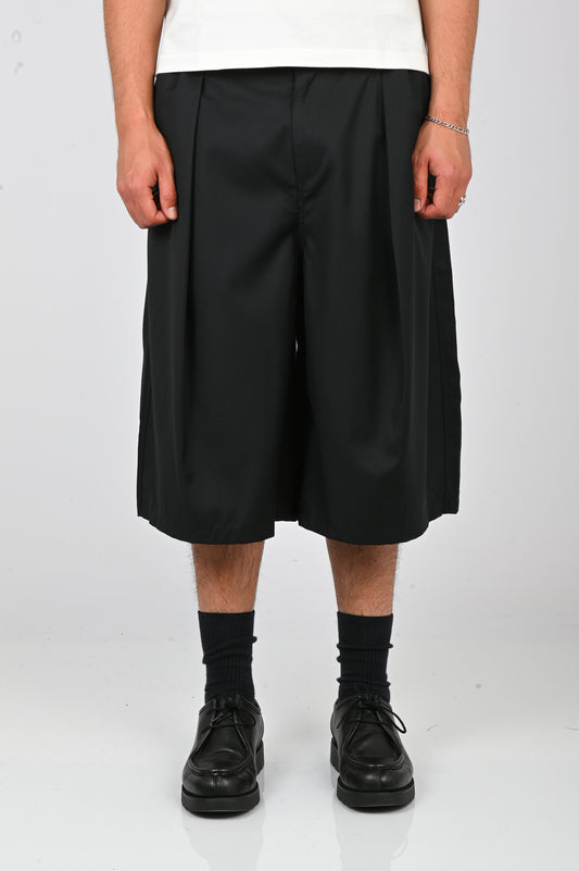 Checks 'Hakama' Shorts in Black Wool