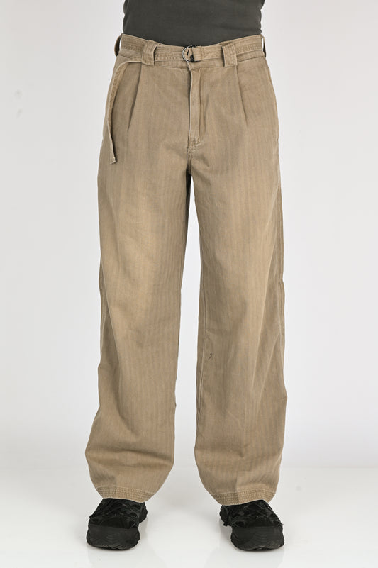 Beach Brains Pleated Work Pant in Fawn