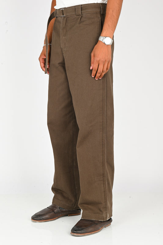 Beach Brains Pleated Work Pant in Fatigue