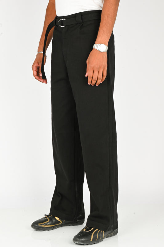 Beach Brains Pleated Work Pant in Jet Black