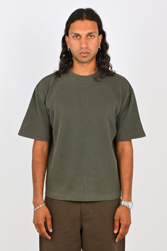 Beach Brains 'Dream' Waffle Tee in Fatigue