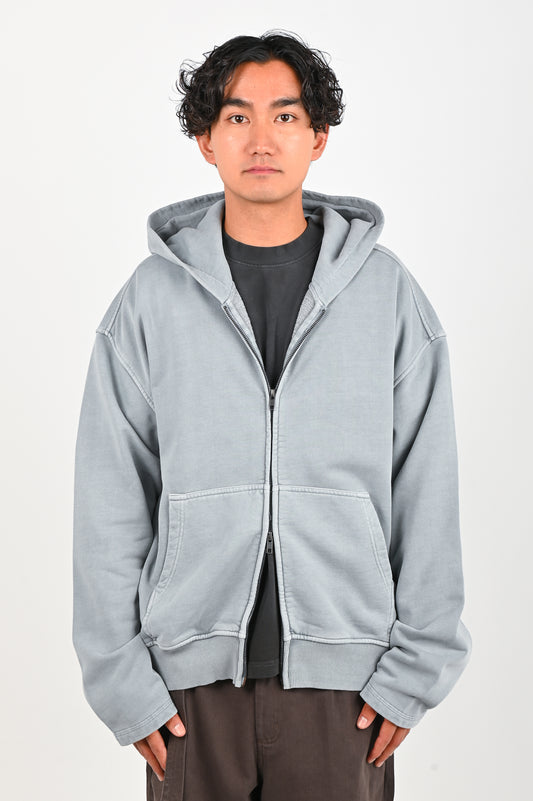Beach Brains 'Bomber' Zip Hoodie in Steel