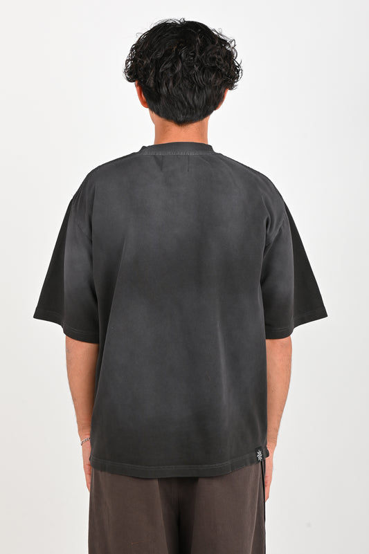 Beach Brains Boxy Tee in Sun Faded Black
