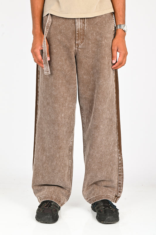 Beach Brains 'Work Cut' Jeans in Brown