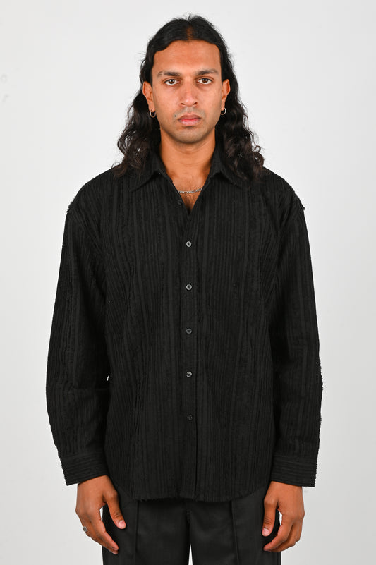 Beach Brains 'Drop' Long Sleeve Shirt in Black