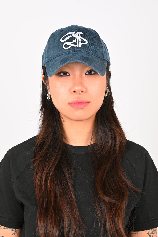 Skyline 'Insignia' Waxed Cotton Baseball Cap in Obsidian Blue