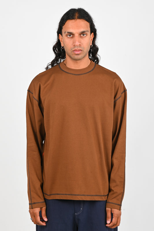Candice 'East' LS Tee in Brown