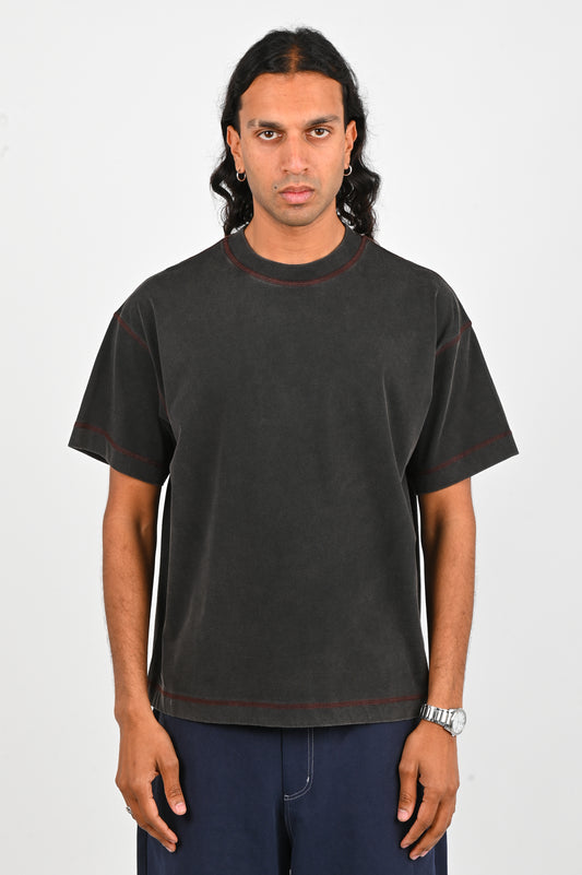 Candice 'Index Washed' Tee In Charcoal