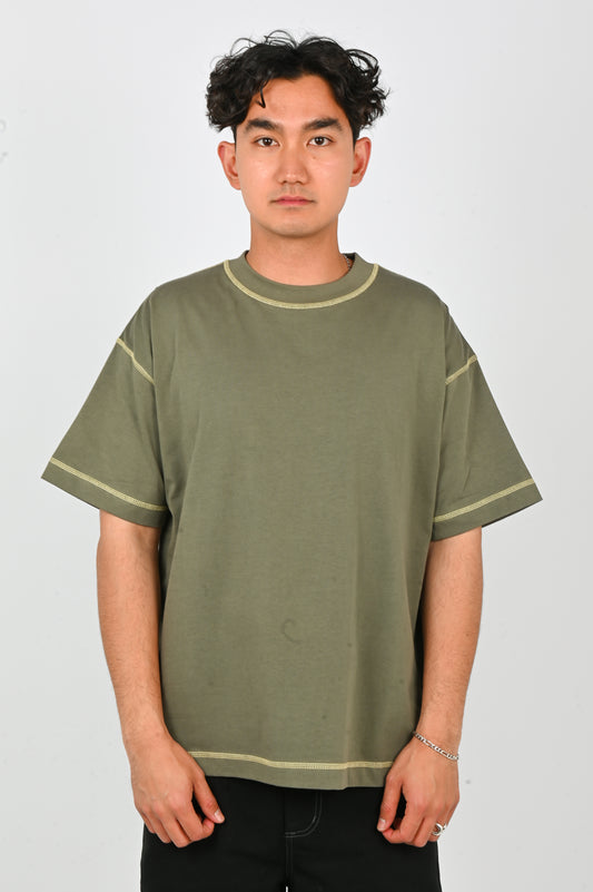 Candice 'Contrast' Tee in Sage