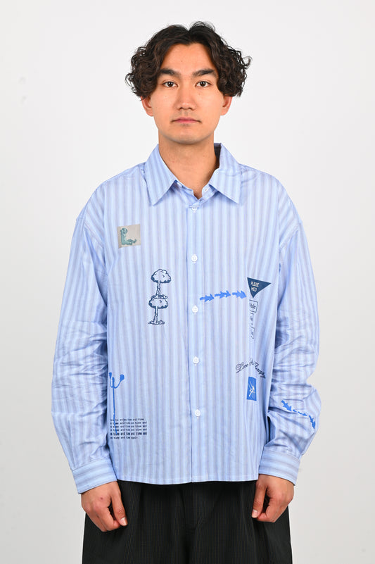 Candice 'Please Hold' Shirt in Blue