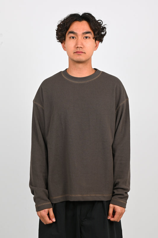 Candice Waffle LS Tee in Mud