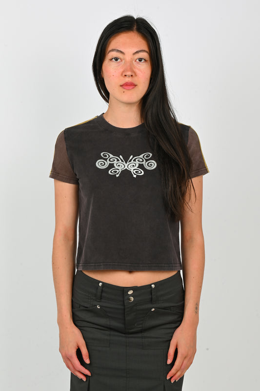Candice 'Xenica' Baby Tee in Brown
