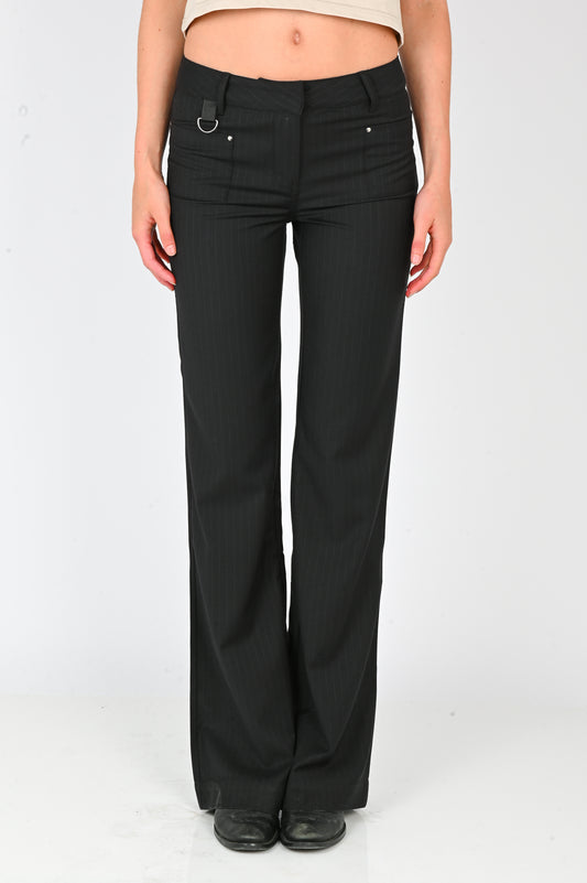 ESS·BEE Bootcut Pinstripe Trouser in Black