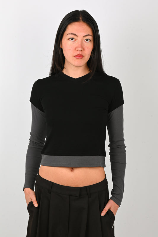 ESS·BEE 'Tea Break' Long Sleeve in Black/Charcoal