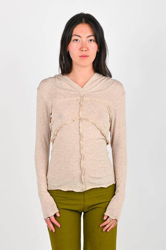 Nimph 'Bella' Hooded Top in Beige