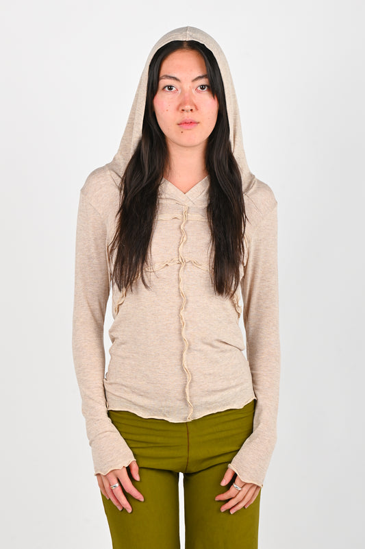 Nimph 'Bella' Hooded Top in Beige