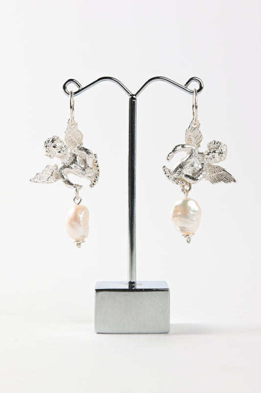 Sacreflux 'Angel and Pearl' Hoop Earrings #1