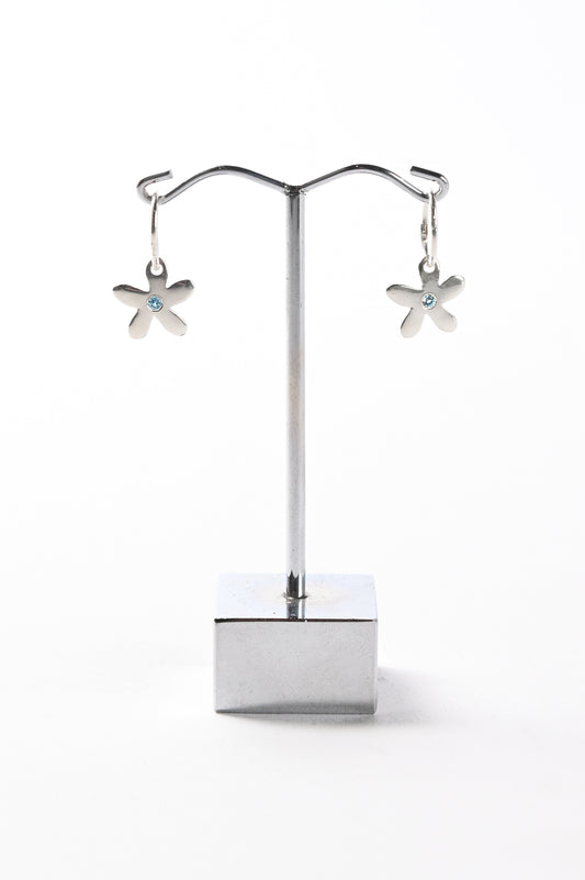 Jake Cheeseman Silver 'Silly Flower' Earrings With Pink Sapphire