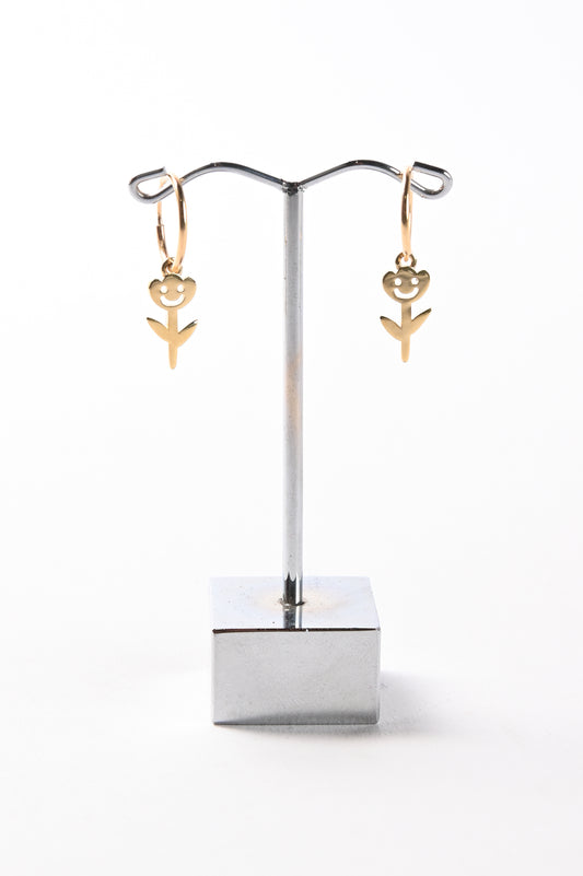 Jake Cheeseman Gold 'Smiley Tulip' Earrings