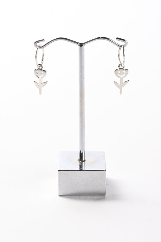 Jake Cheeseman Silver 'Smiley Tulip' Earrings