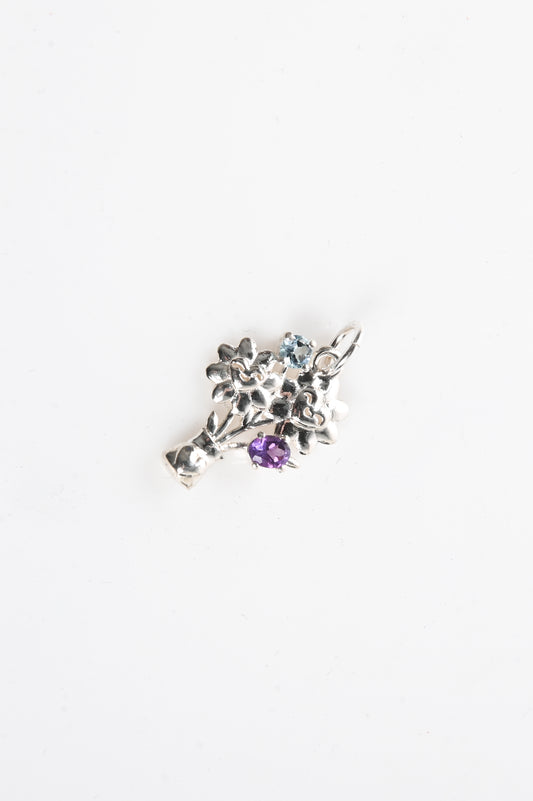 Jake Cheeseman Silver 'Smiley' Heart Flower Pendant