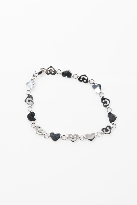 Jake Cheeseman Silver 'Smiley Heart' Bracelet