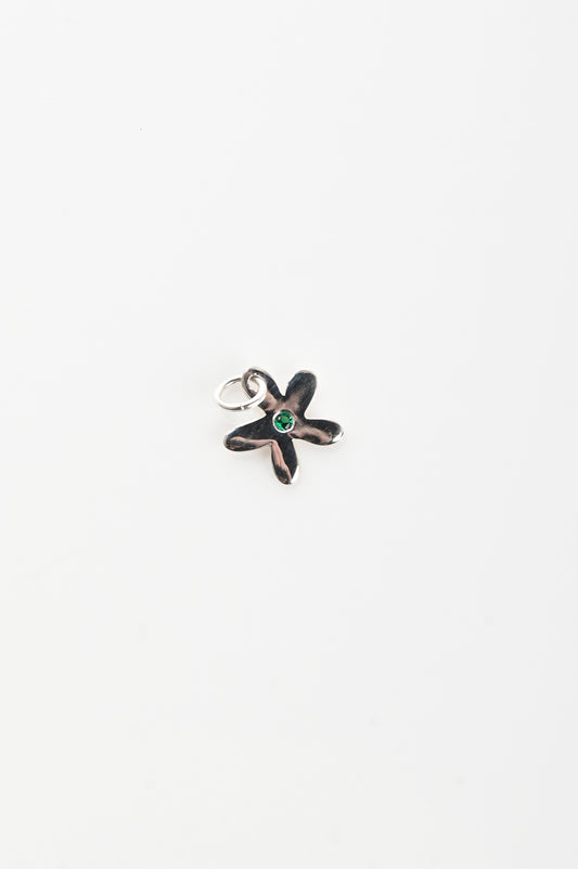 Jake Cheeseman Silver 'Silly Flower' Pendant with Emerald