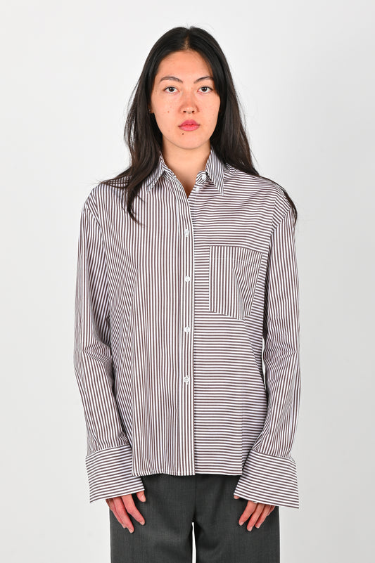 Sister 'Classic' Shirt in Brown Pinstripe