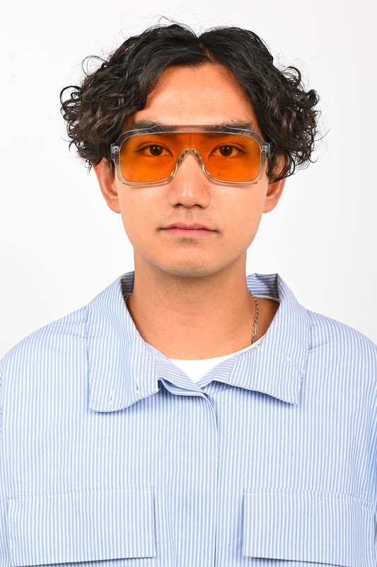 Monokel 'Aspen' Grey Sunglasses with Orange Solid Lens