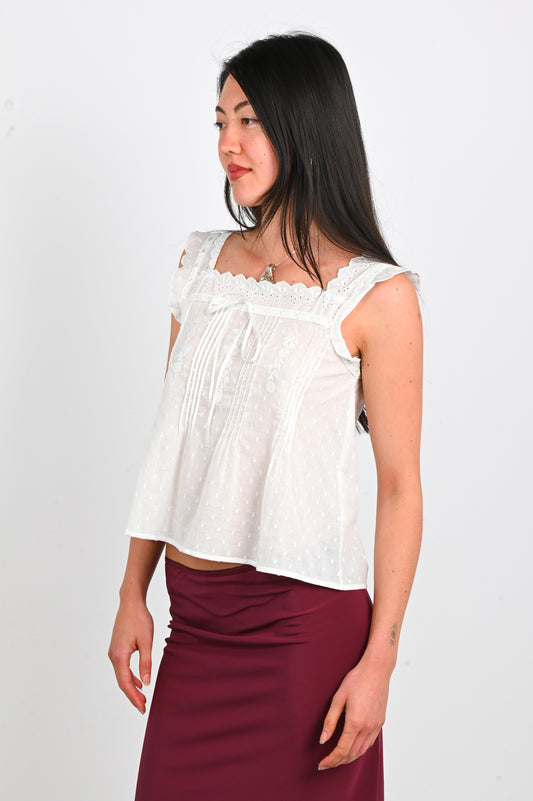 Olga Joan Prairie Camisole In Bianca