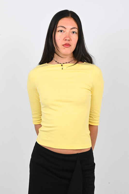 Olga Joan Bateau 3/4 Top in Limone