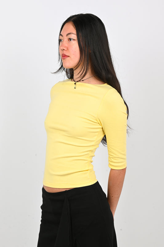 Olga Joan Bateau 3/4 Top in Limone