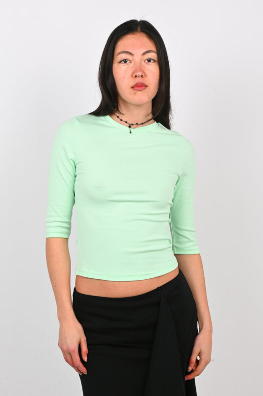 Olga Joan Baby V-Neck Top in Menta
