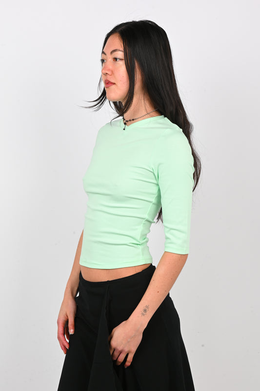 Olga Joan Baby V-Neck Top in Menta