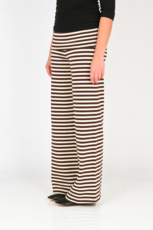 Olga Joan Fold Over Pant in Cappuccino