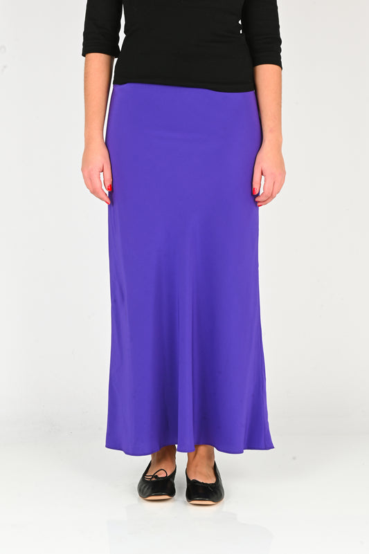 Olga Joan Bias Mid Skirt in Viola