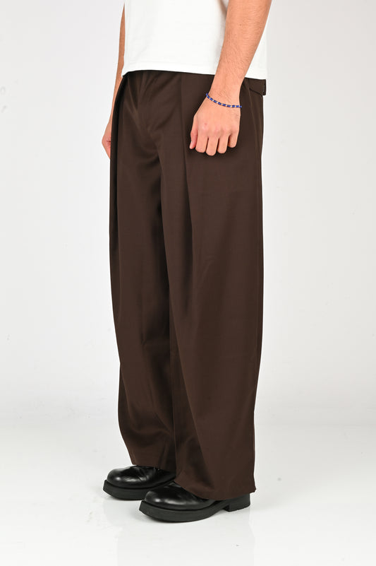 Checks 'Hakama' Pants in Cocoa Wool