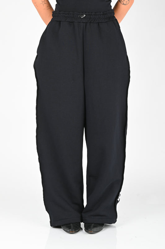 Posture Graphic Trackpant in White on Black