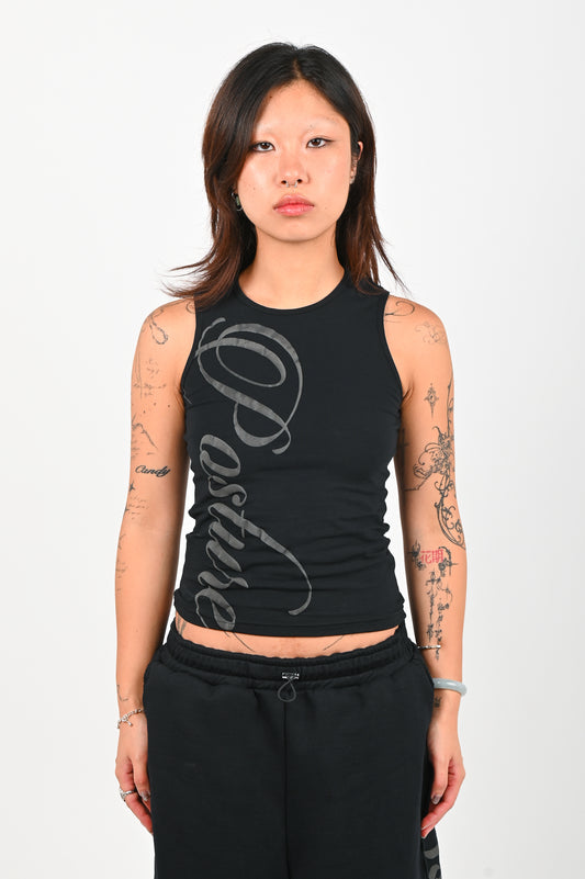 Posture Script Singlet in Black