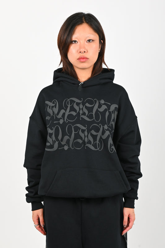 Posture Graphic Cable Hood in Black on Black