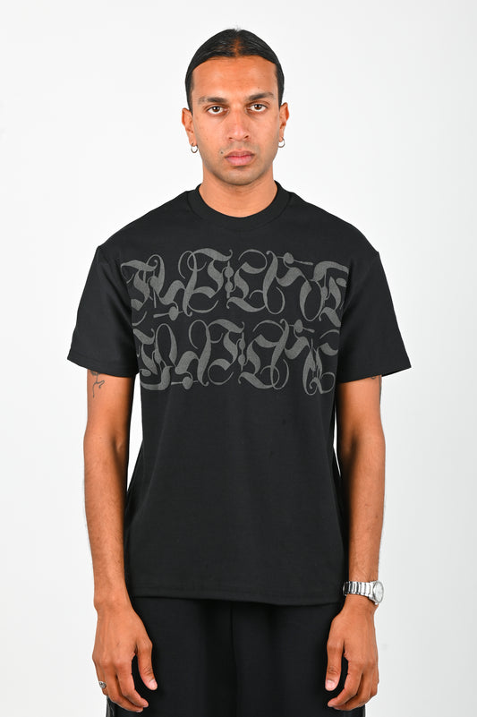 Posture Graphic Rib Tee in Black