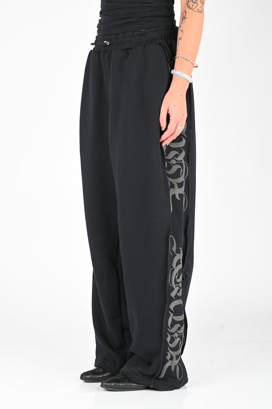 Posture Graphic Trackpant in Black on Black