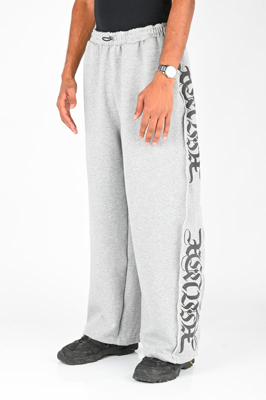 Posture Graphic Trackpant in Black on Grey