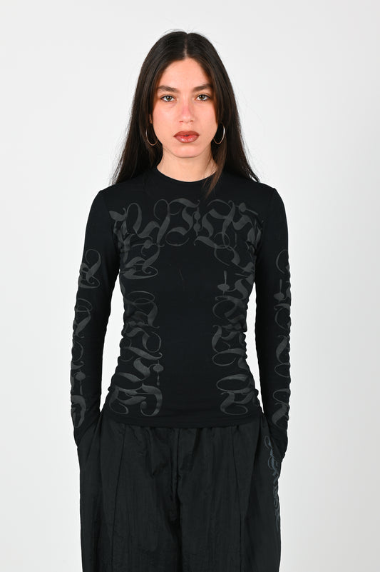 Posture Compression Long Sleeve in Black on Black