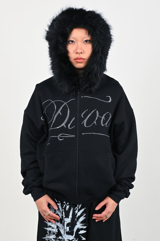 SLAMROSS1000 'Diva' Fur Trim Zip Hoodie
