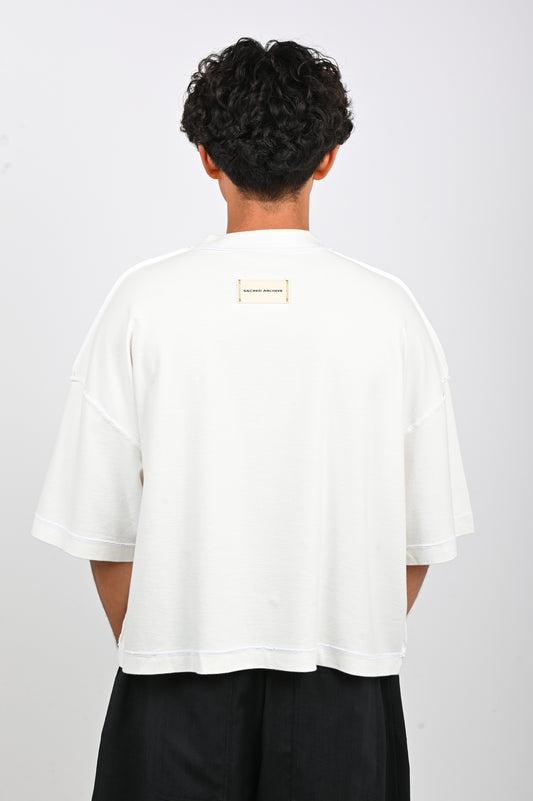 Sacred Archive 'Brut' T-Shirt in Milk