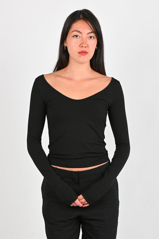 Sister 'Carlotta' Deep V Neck Long Sleeve Top